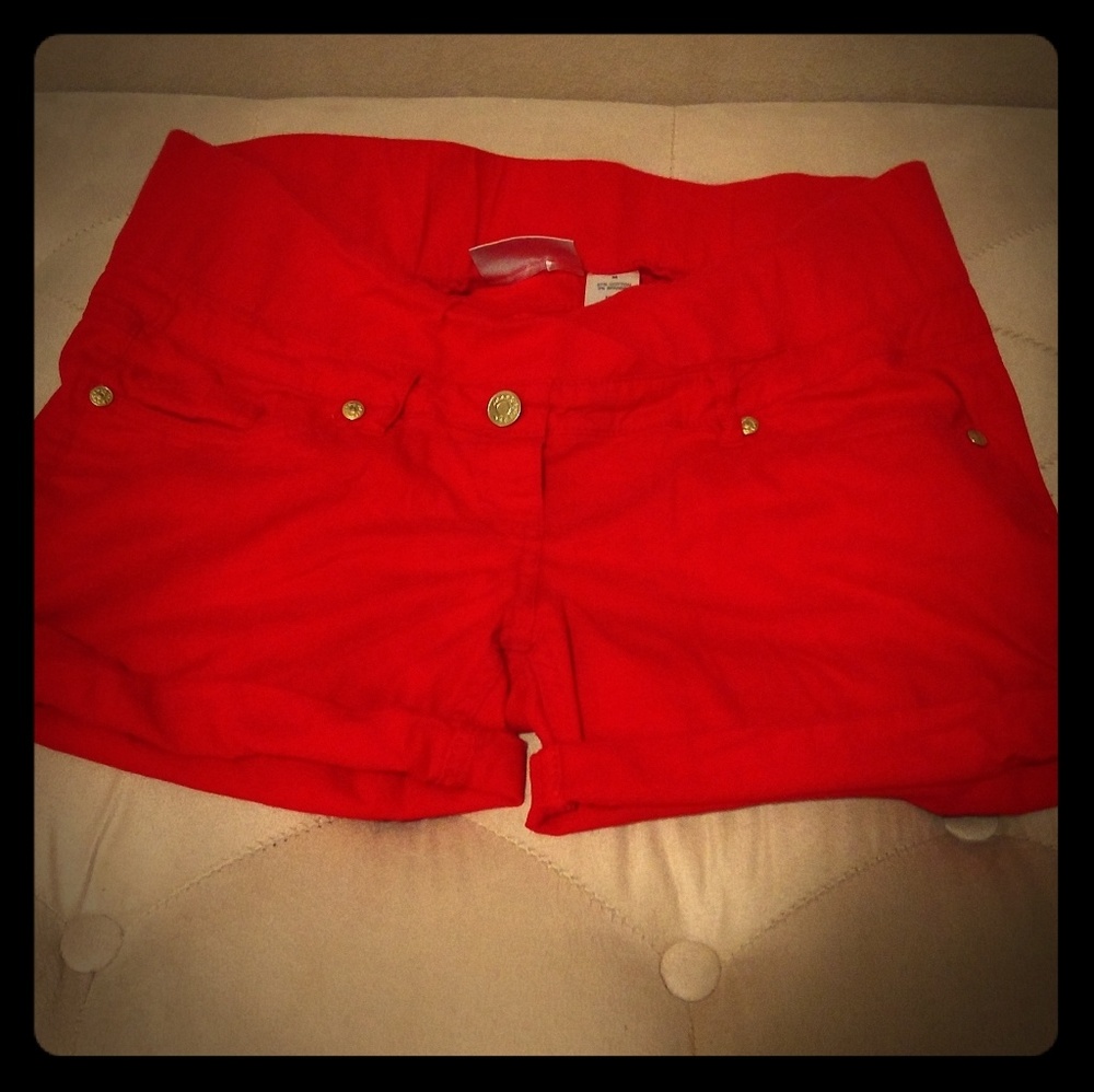 Red Maternity Shorts